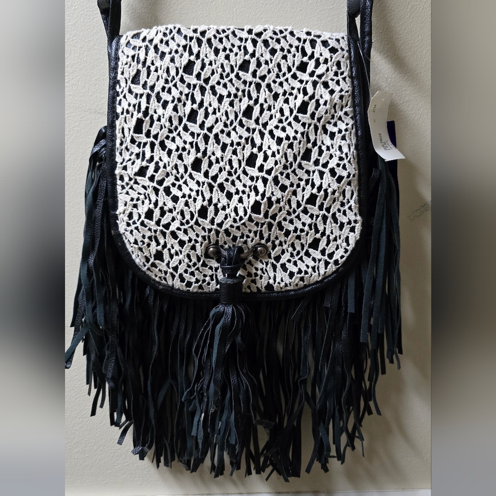 Madden Girl Lace Fringe Crossbody NEW Boho Western Festival Bag Purse